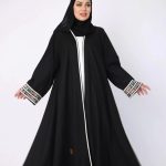 عباية الندى كريب كتان تصميم انيق اكمام