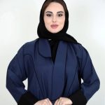 عباية زهره بياقة جزئية وخطوط