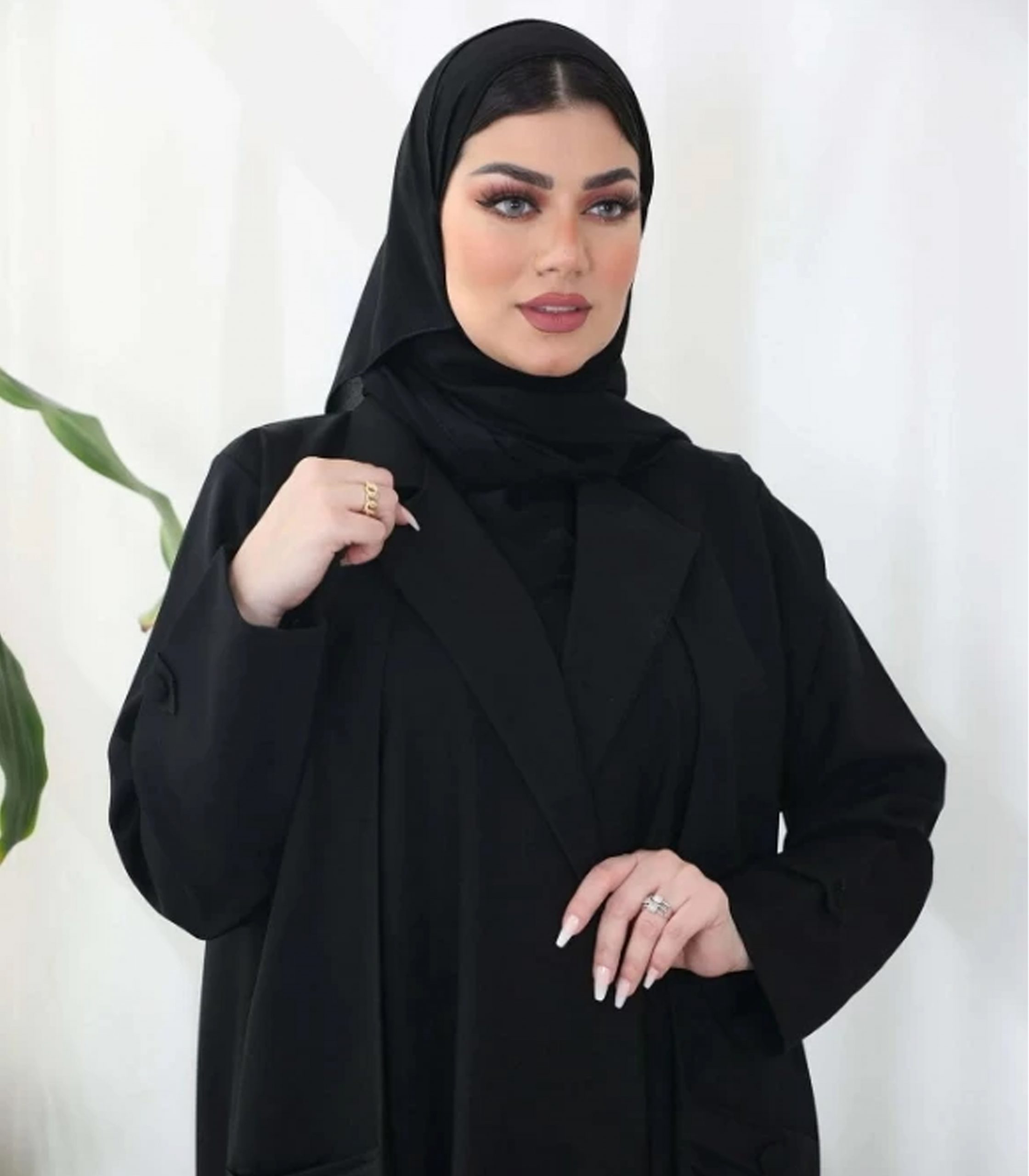 2 عباية جيوب كريب فاخر جاكت بياقة وجيوب - الصورة 1