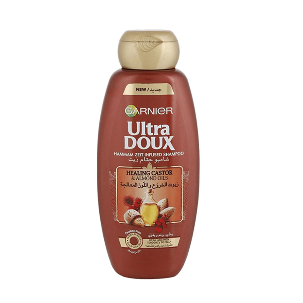 474d7f8f-93fb-4959-830c-22e3db237897-1000x1000-HYFex960rw4NZL4jLcKge99ZnOl0Lo1AcfaA39WX.png غارنييه شامبو الترا دو حمام زيت بزيت الخروع واللوز المعالج - 600مل - الصورة 1