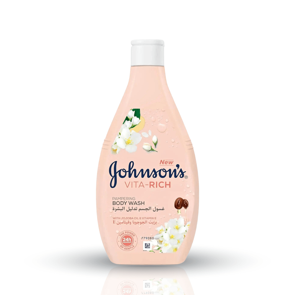 adfb3cce-0ea3-4653-9795-e73c4a30c68e-1000x1000-lfvInAExtnQG55t6O3jnBtZVKchnWQd5UCvefW9x.png غسول الجسم المنعش فيتا ريتش بفيتامين اي وزيت الجوجوبا من جونسون - 250 مل - الصورة 1
